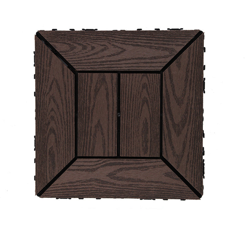 Frendorf | 12" X 12" PVC 6-Slat Quadrat Patio Fliesen Schnappfit Installation Außenbodenfliesen