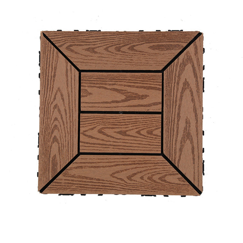 Frendorf | 12" X 12" PVC 6-Slat Quadrat Patio Fliesen Schnappfit Installation Außenbodenfliesen