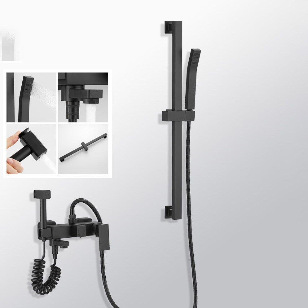 Frendorf | Schwarzer Wandmontierter Duschkopf Combo Modernes Metall-Duschsystem