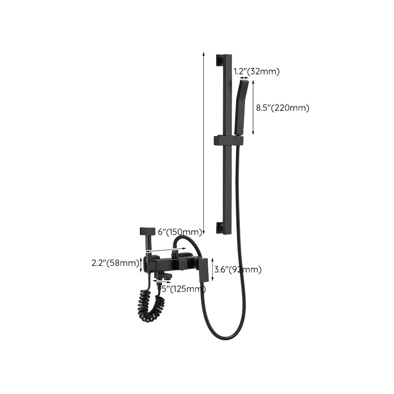 Frendorf | Schwarzer Wandmontierter Duschkopf Combo Modernes Metall-Duschsystem