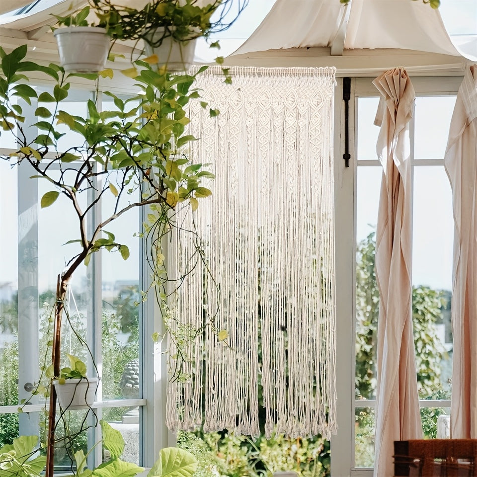 Frendorf | Boho Makramee Vorhang – Dekorativer und Praktischer Trennvorhang