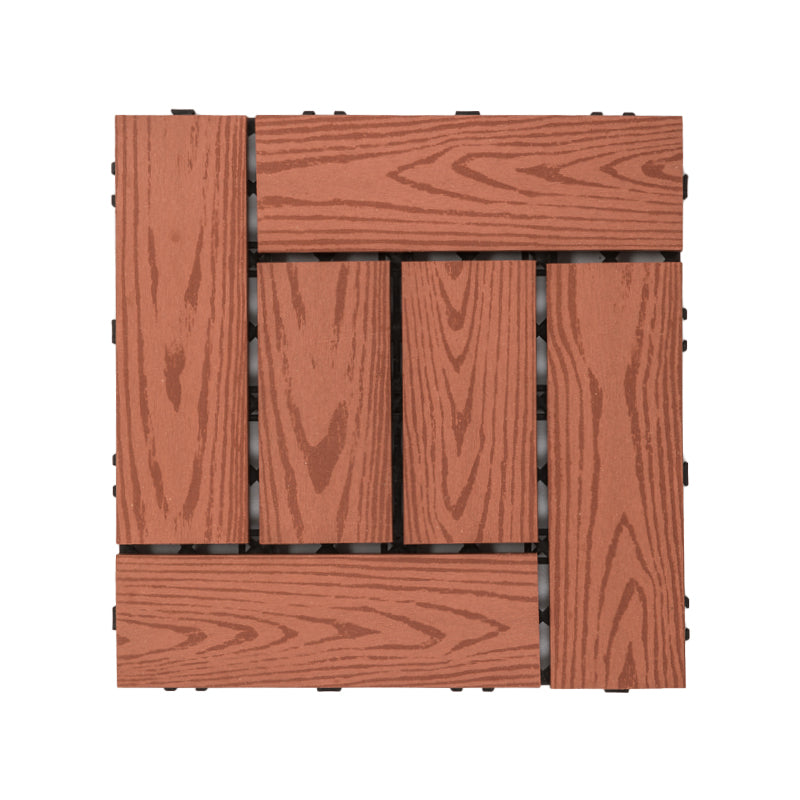 Frendorf | 30 cm x 30 cm Quadrat PVC Terrasse Fliesen Schnappinstallation Außenbodenfliesen