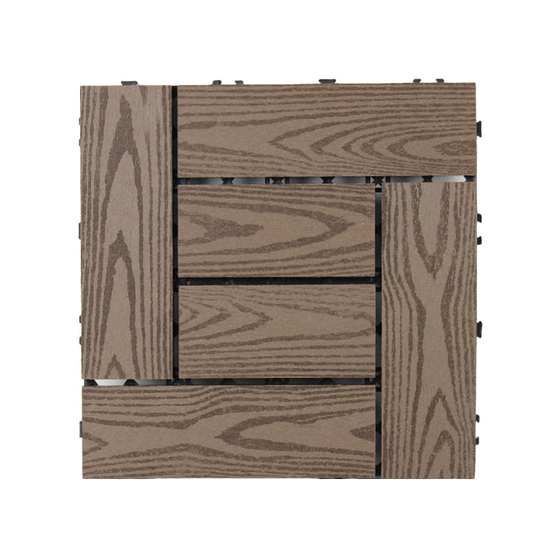 Frendorf | 30 cm x 30 cm Quadrat PVC Terrasse Fliesen Schnappinstallation Außenbodenfliesen