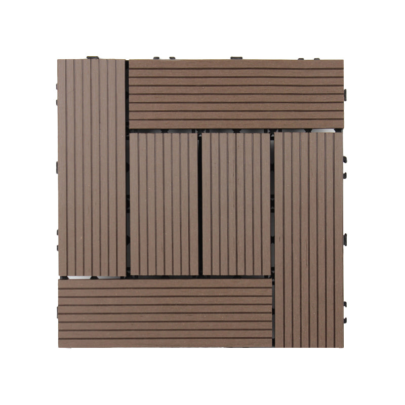 Frendorf | 30 cm x 30 cm Quadrat PVC Terrasse Fliesen Schnappinstallation Außenbodenfliesen
