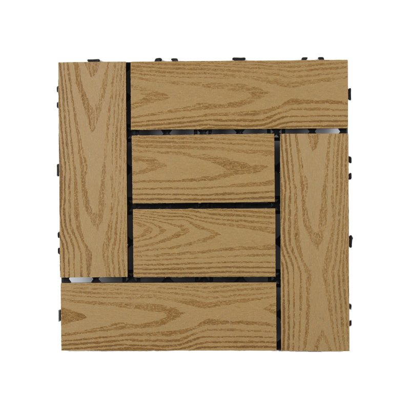 Frendorf | 30 cm x 30 cm Quadrat PVC Terrasse Fliesen Schnappinstallation Außenbodenfliesen