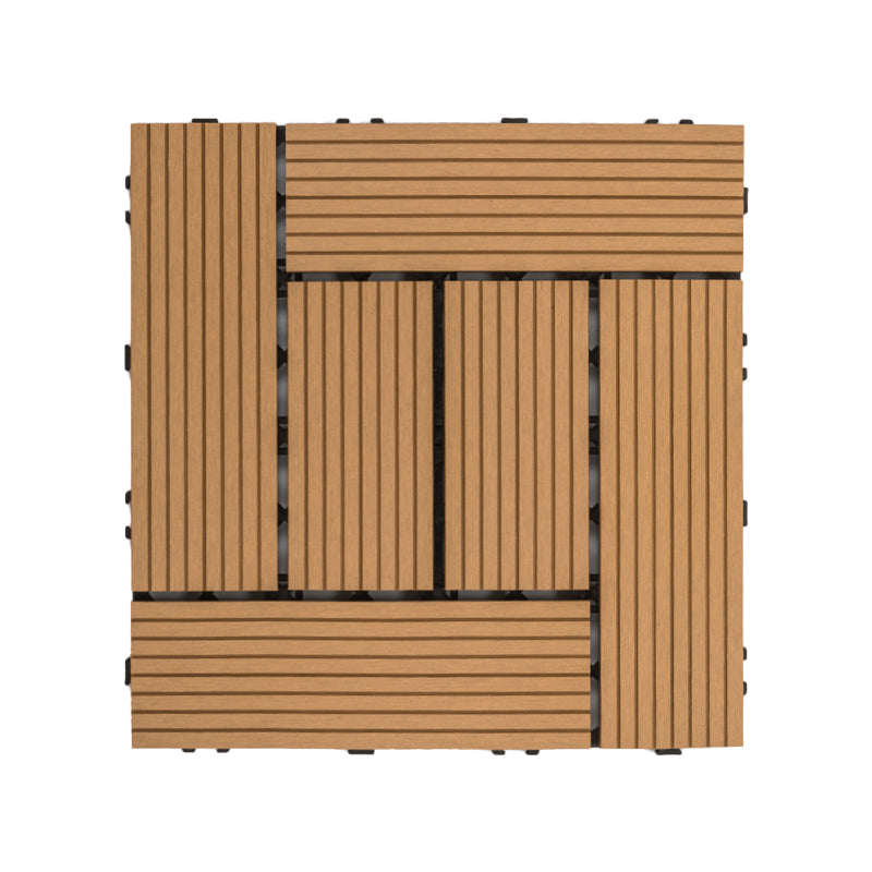 Frendorf | 30 cm x 30 cm Quadrat PVC Terrasse Fliesen Schnappinstallation Außenbodenfliesen