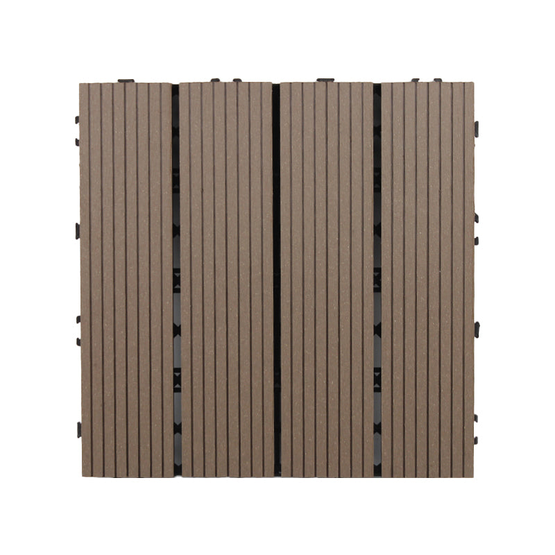 Frendorf | 30 cm x 30 cm Quadrat PVC Terrasse Fliesen Schnappinstallation Außenbodenfliesen