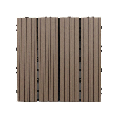 Frendorf | 30 cm x 30 cm Quadrat PVC Terrasse Fliesen Schnappinstallation Außenbodenfliesen