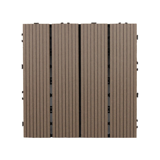 Frendorf | 30 cm x 30 cm Quadrat PVC Terrasse Fliesen Schnappinstallation Außenbodenfliesen