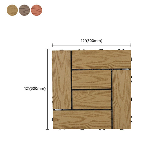 Frendorf | 30 cm x 30 cm Quadrat PVC Terrasse Fliesen Schnappinstallation Außenbodenfliesen