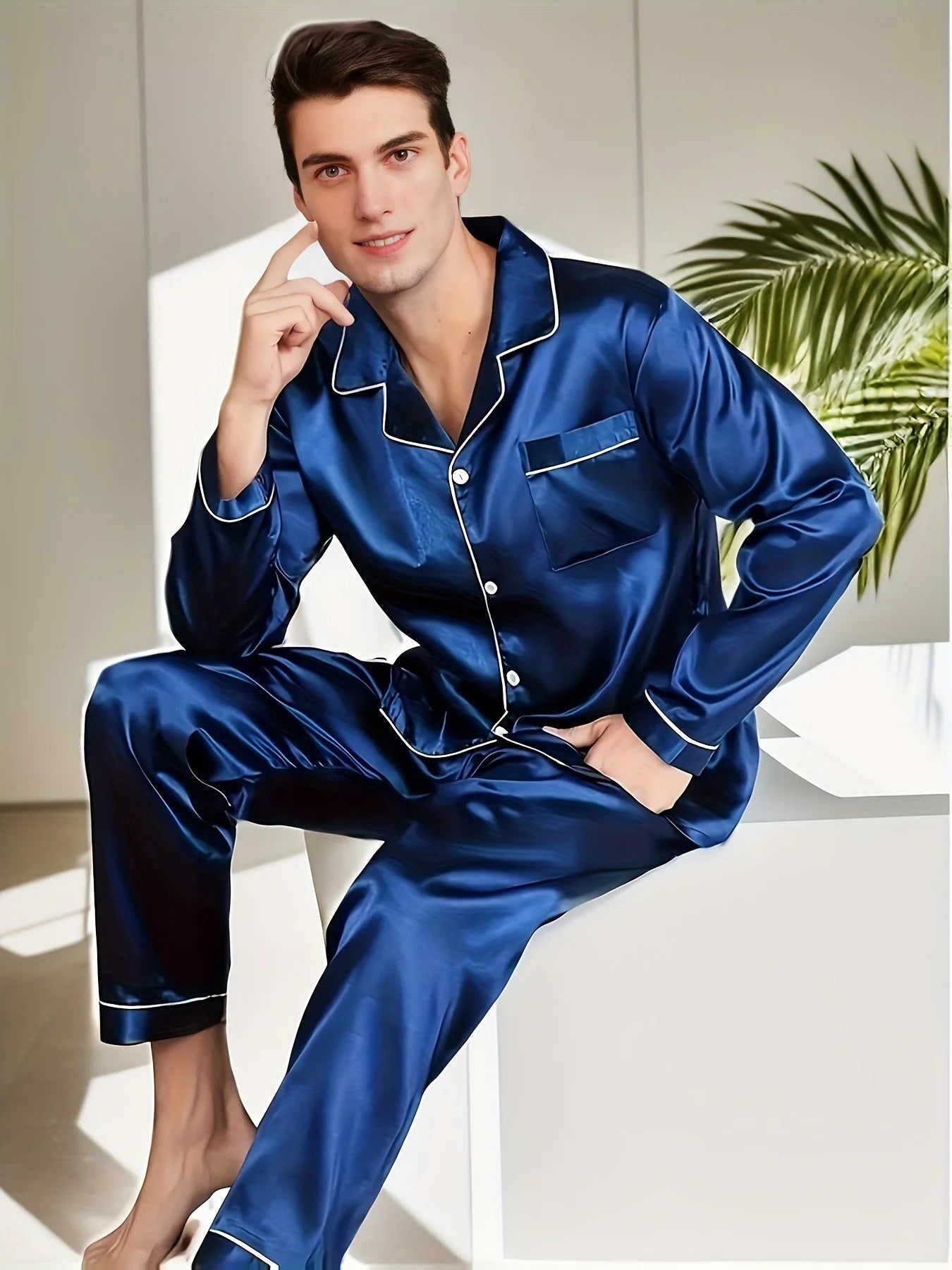 Frendorf | Luxus Herren Pyjama | Elegante Nachtwäsche | Bequem & Atmungsaktiv | Für erholsamen Schlaf
