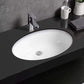 Frendorf | Modernes Unterbau Waschbecken Oval Porzellan mit Pop-Up Abfluss Waschbecken