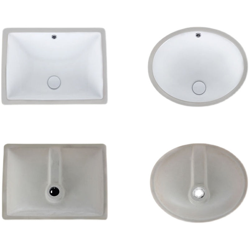 Frendorf | Modernes Unterbau Waschbecken Oval Porzellan mit Pop-Up Abfluss Waschbecken