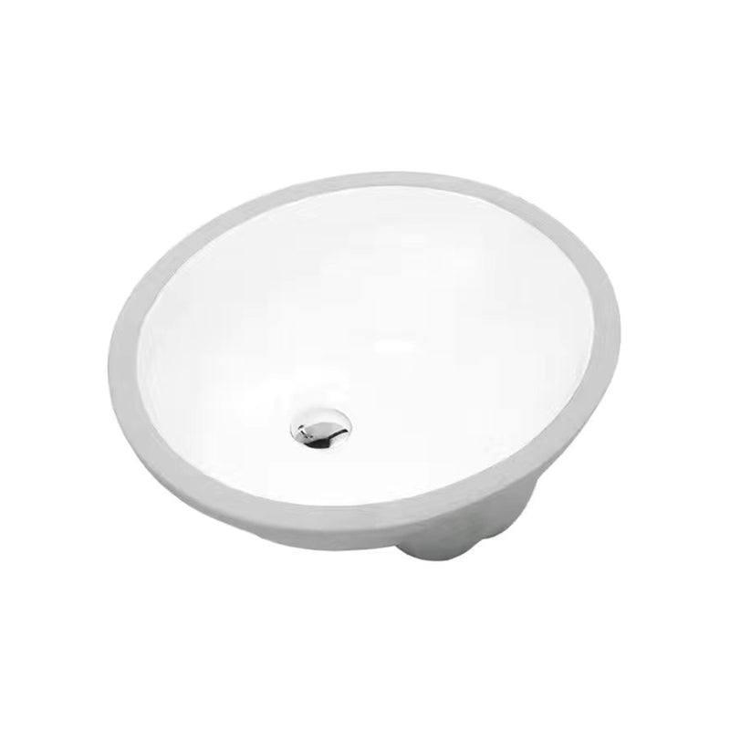 Frendorf | Modernes Unterbau Waschbecken Oval Porzellan mit Pop-Up Abfluss Waschbecken