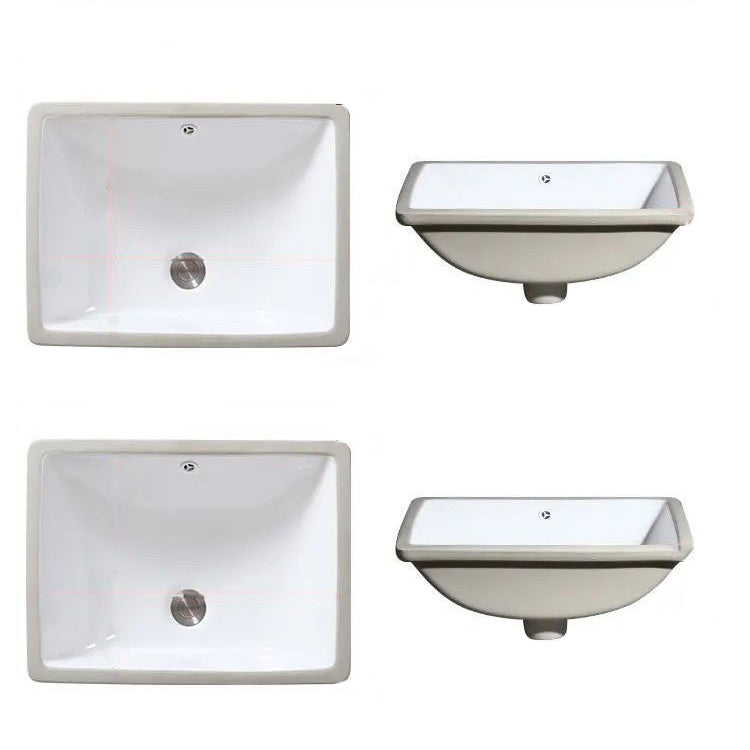 Frendorf | Modernes Unterbau Waschbecken Oval Porzellan mit Pop-Up Abfluss Waschbecken