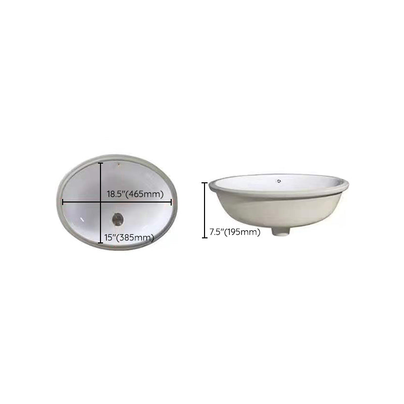 Frendorf | Modernes Unterbau Waschbecken Oval Porzellan mit Pop-Up Abfluss Waschbecken