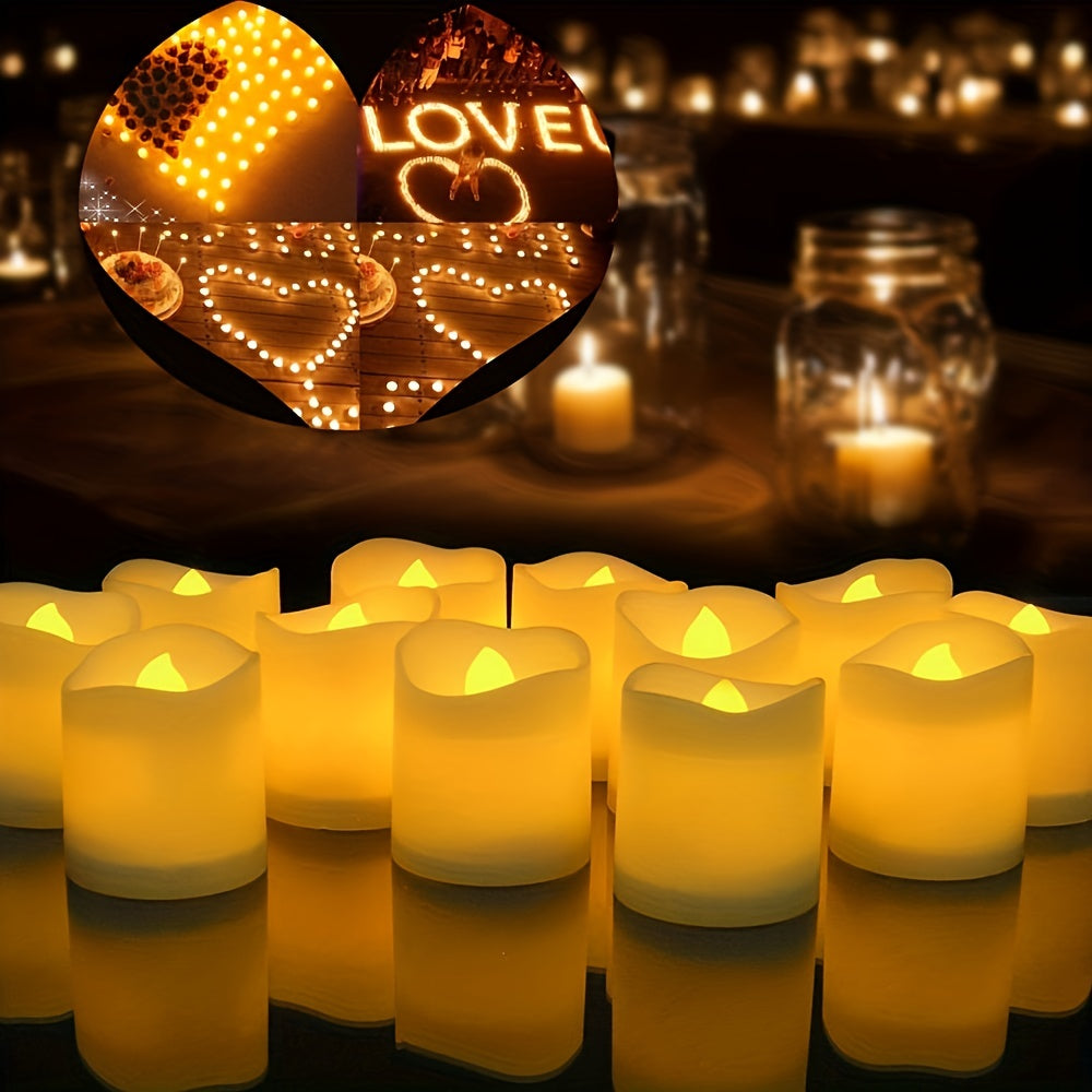 24/50/100 Pack flammenlose LED-Kerzen – batteriebetriebene blinkende Teelichter, rauchlos und romantisch für Hochzeiten und Verlobungen