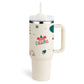40 Oz Tumbler mit Griff Strohhalm isoliert