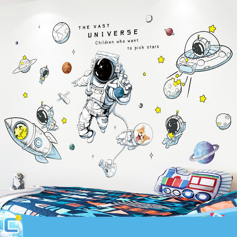 Frendorf | Cartoon Wandtattoos Astronautenabenteuer