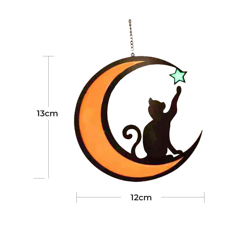 Frendorf | MysticPaws Katze & Halbmondenlampe – Magisches Stimmungslicht für eine Gemütliche Einrichtung