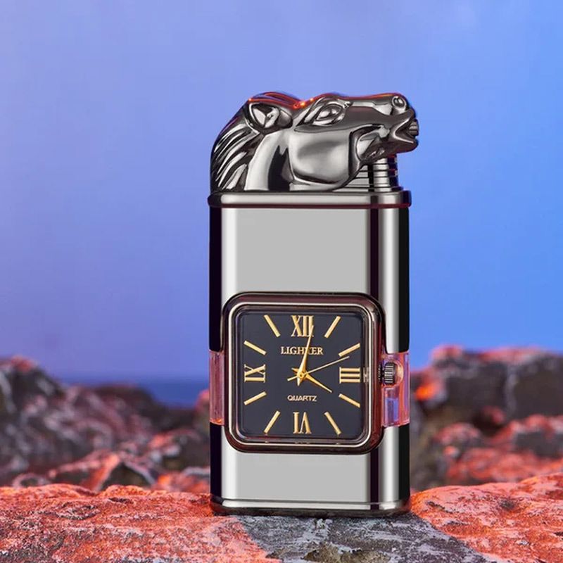 Frendorf | Windproof Feuerzeug Vintage Uhr Lünette Jet Flamme Fackel