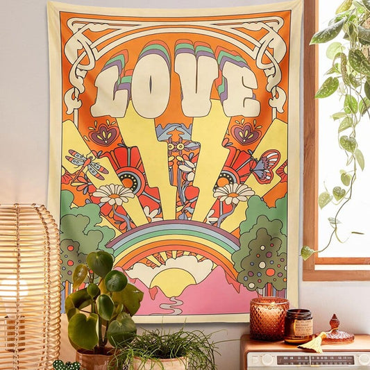 Frendorf | 70er Retro Vintage LIEBE Wandteppich