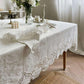 Französische weiße Spitzen-Tischdecke