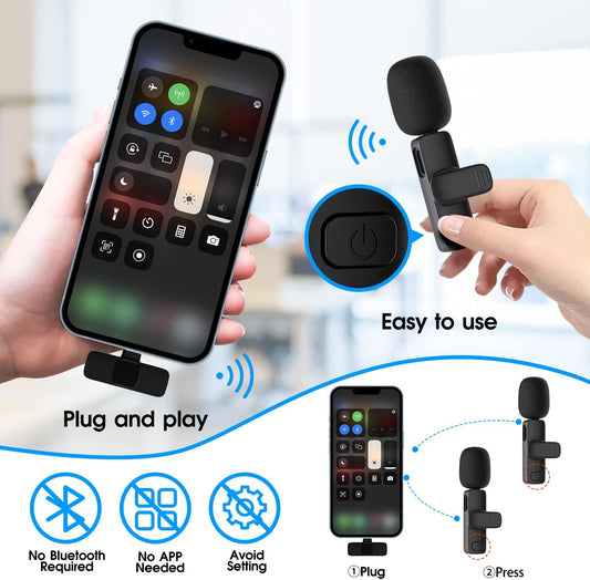 Frendorf | 2-Pack kabelloses Mikrofon für iPhone iPad