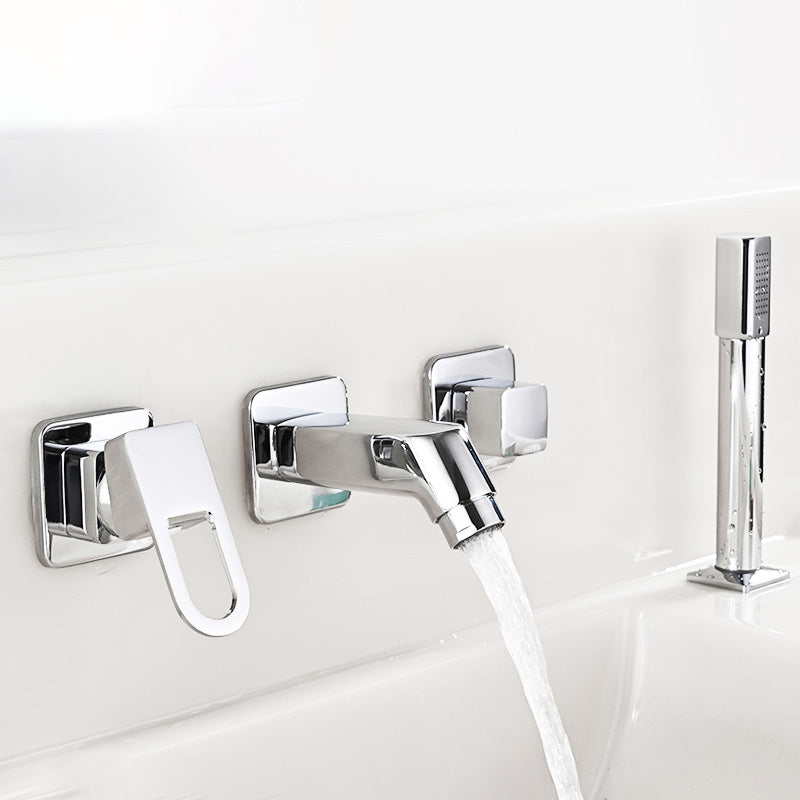 Frendorf | Wandmontierter Wasserhahn Messinghebelgriff Badezimmer Wasserhahn Handbrause