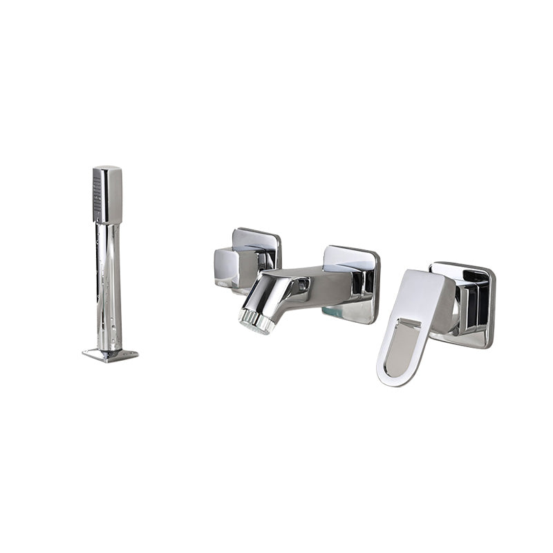 Frendorf | Wandmontierter Wasserhahn Messinghebelgriff Badezimmer Wasserhahn Handbrause