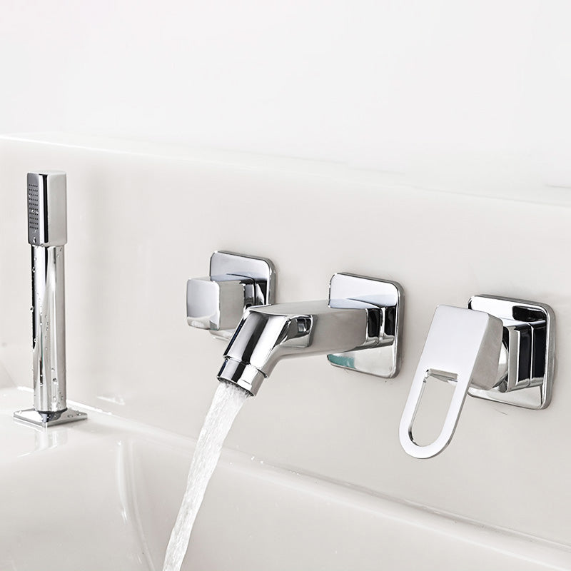 Frendorf | Wandmontierter Wasserhahn Messinghebelgriff Badezimmer Wasserhahn Handbrause