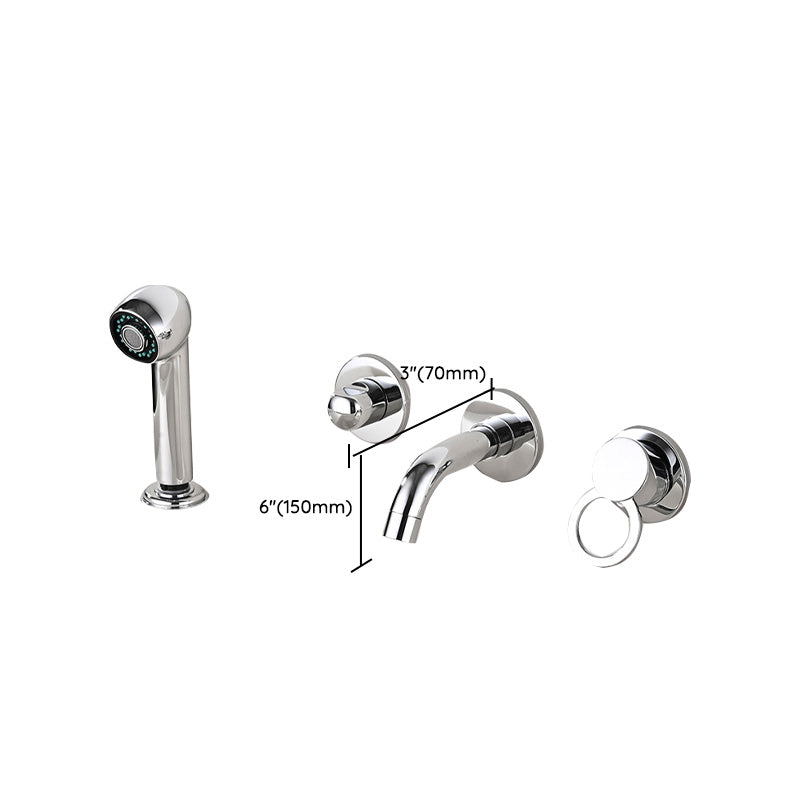 Frendorf | Wandmontierter Wasserhahn Messinghebelgriff Badezimmer Wasserhahn Handbrause