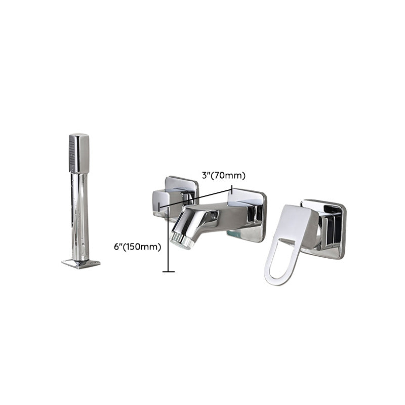 Frendorf | Wandmontierter Wasserhahn Messinghebelgriff Badezimmer Wasserhahn Handbrause