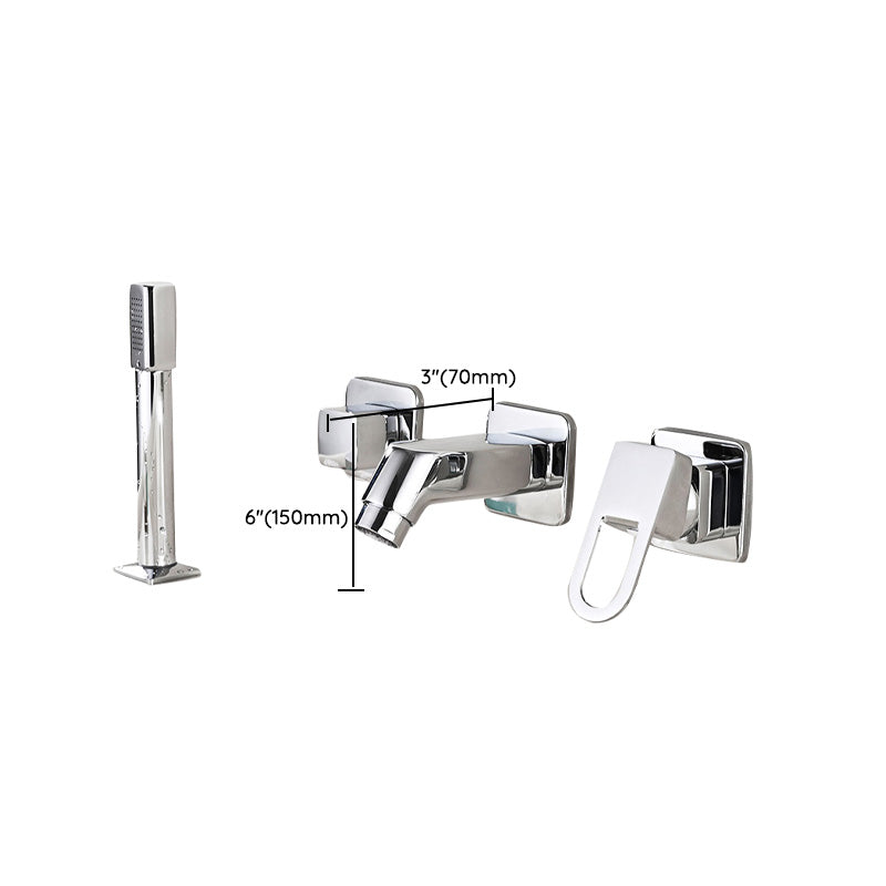 Frendorf | Wandmontierter Wasserhahn Messinghebelgriff Badezimmer Wasserhahn Handbrause