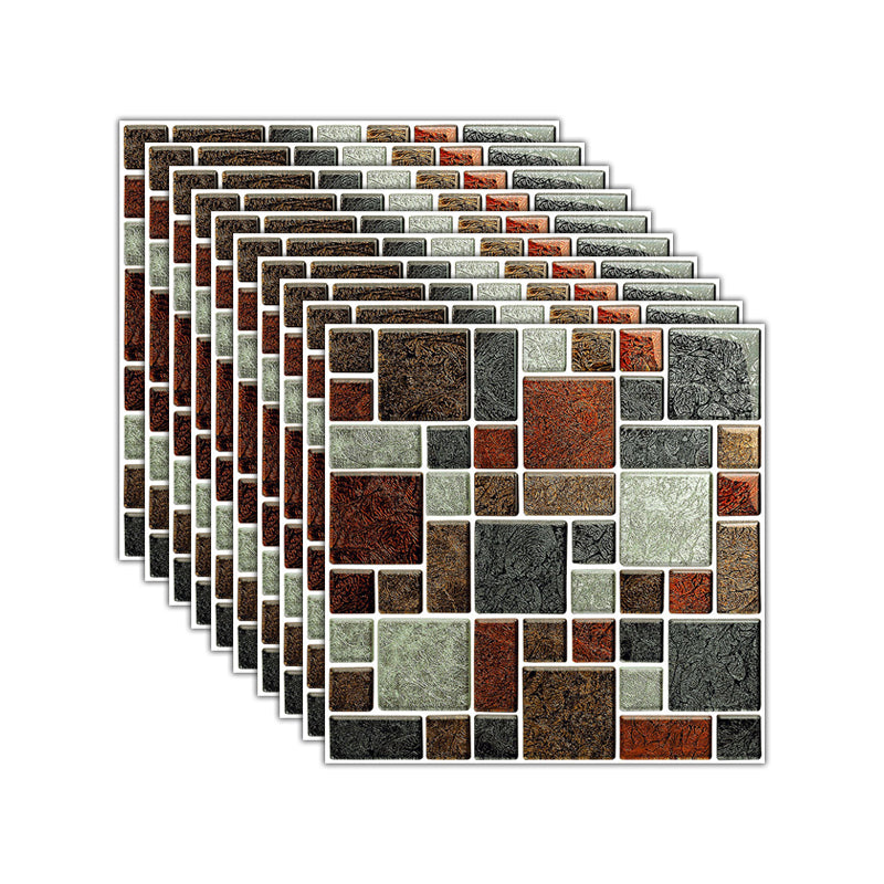 Frendorf | Mosaikfliesen-Tapete PVC Wasserdicht Abziehen und Kleben Wandfliese mit quadratischer Form