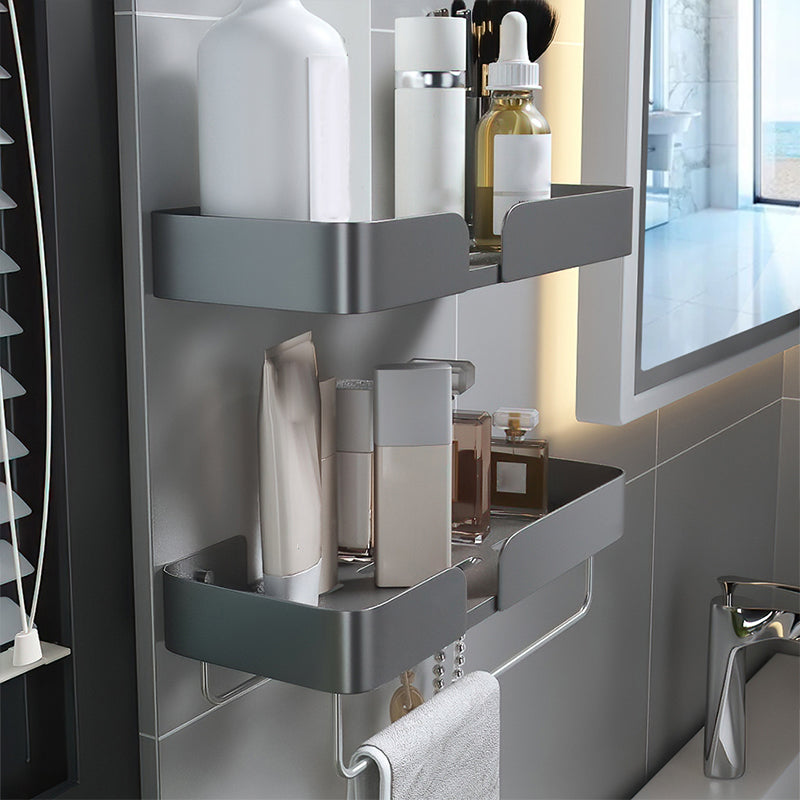 Frendorf | 3-teiliges modernes Badezimmer-Hardware-Set Aluminium Badregal in Grau
