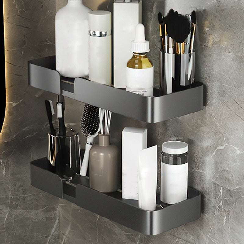 Frendorf | 3-teiliges modernes Badezimmer-Hardware-Set Aluminium Badregal in Grau