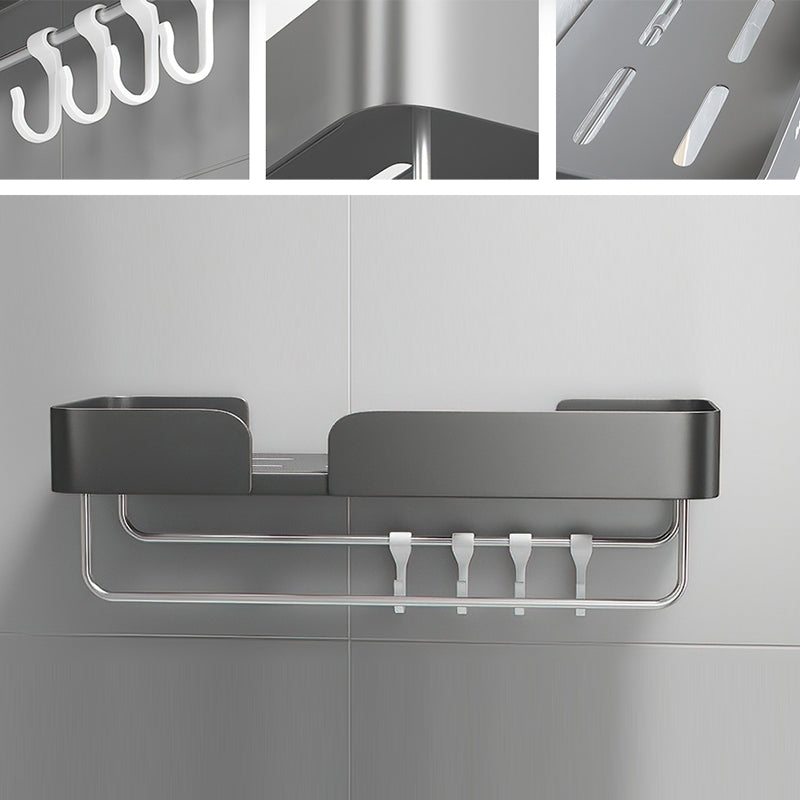 Frendorf | 3-teiliges modernes Badezimmer-Hardware-Set Aluminium Badregal in Grau