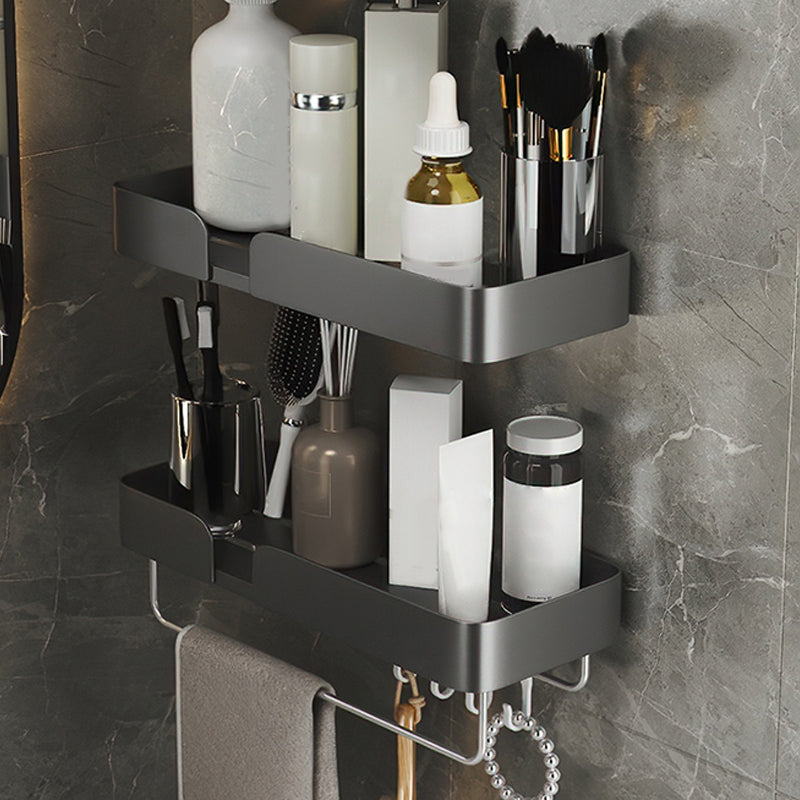 Frendorf | 3-teiliges modernes Badezimmer-Hardware-Set Aluminium Badregal in Grau