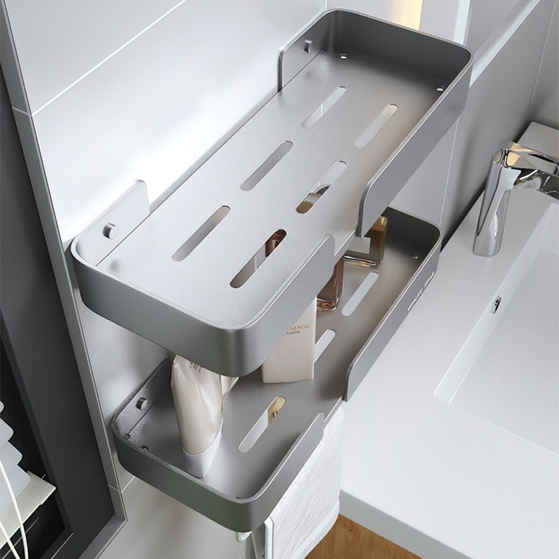Frendorf | 3-teiliges modernes Badezimmer-Hardware-Set Aluminium Badregal in Grau