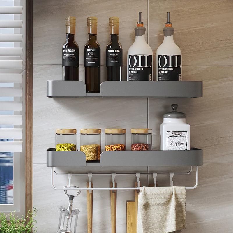 Frendorf | 3-teiliges modernes Badezimmer-Hardware-Set Aluminium Badregal in Grau