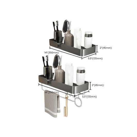 Frendorf | 3-teiliges modernes Badezimmer-Hardware-Set Aluminium Badregal in Grau