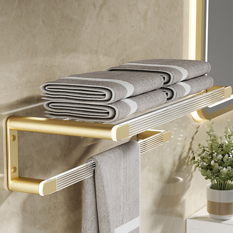 Frendorf | Modernes Badezimmerzubehörset aus Goldmetall und Acryl Badezubehörset
