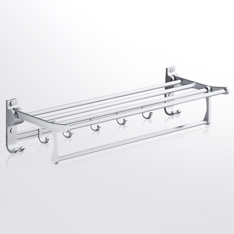 Frendorf | Zeitgenössisches silbernes Metall-Badezimmerzubehör-Set mit Handtuchhalter