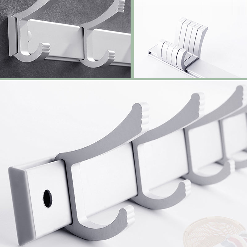 Frendorf | Zeitgenössisches silbernes Metall-Badezimmerzubehör-Set mit Handtuchhalter