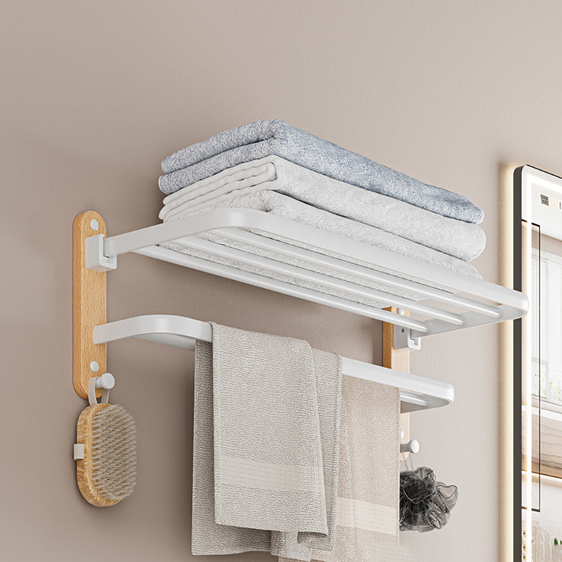 Frendorf | Weißes Metall- und Massivholz-Badezimmer-Zubehör-Hardware-Set