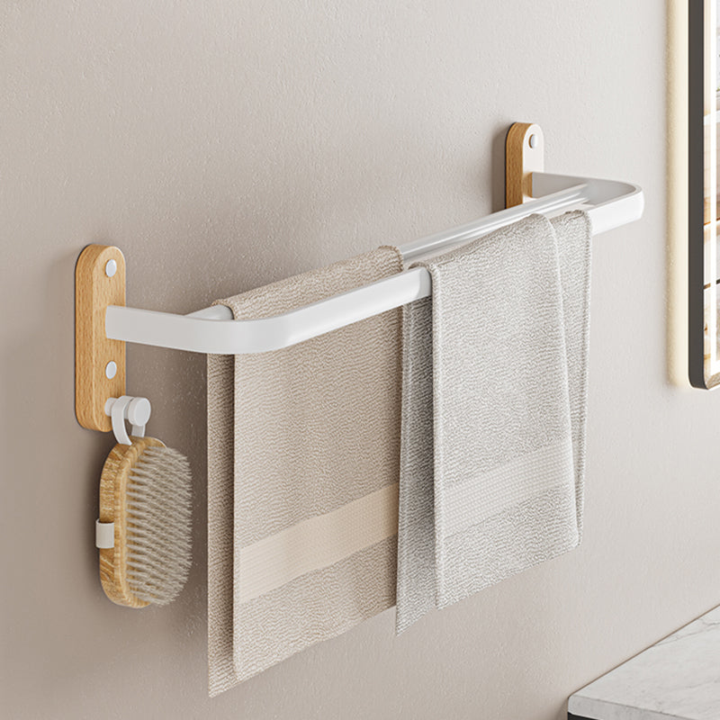 Frendorf | Weißes Metall- und Massivholz-Badezimmer-Zubehör-Hardware-Set