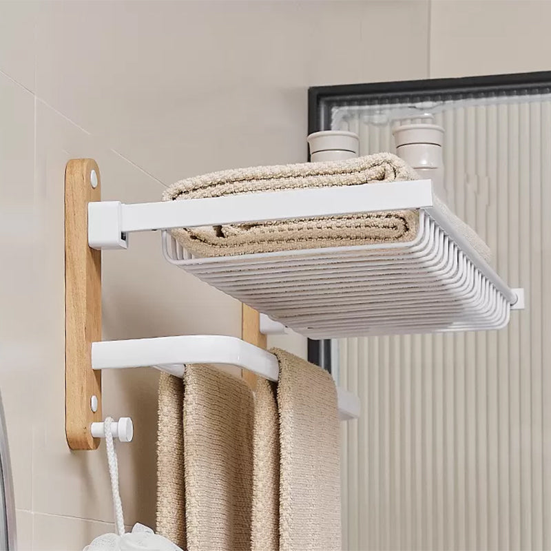Frendorf | Weißes Metall- und Massivholz-Badezimmer-Zubehör-Hardware-Set