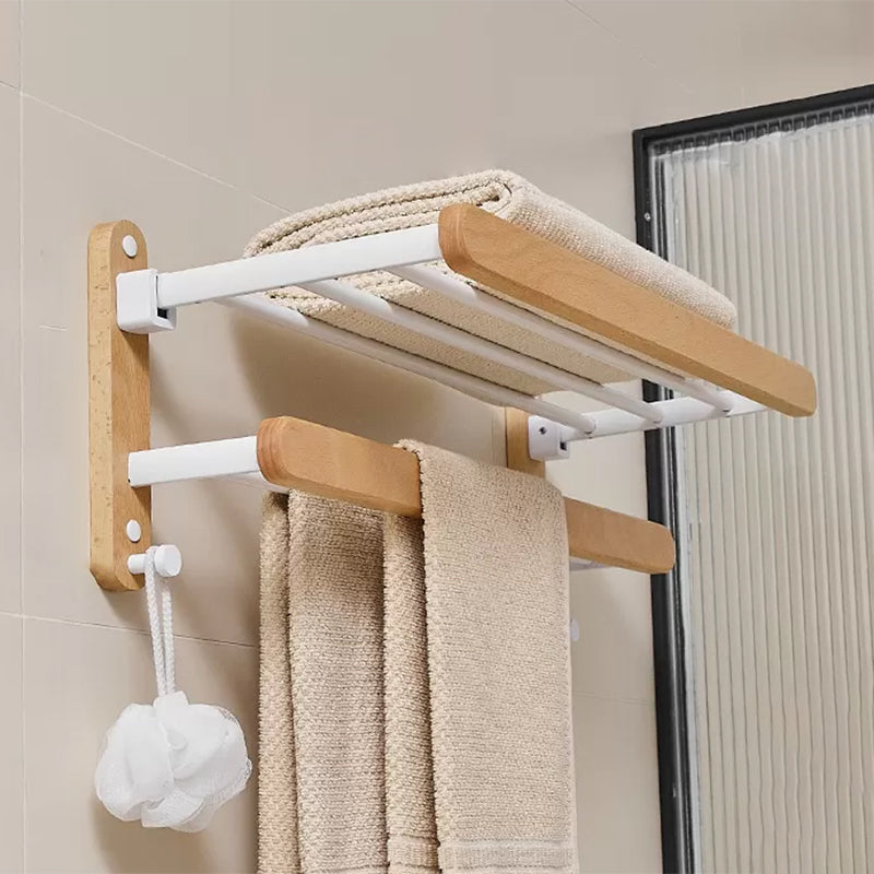 Frendorf | Weißes Metall- und Massivholz-Badezimmer-Zubehör-Hardware-Set