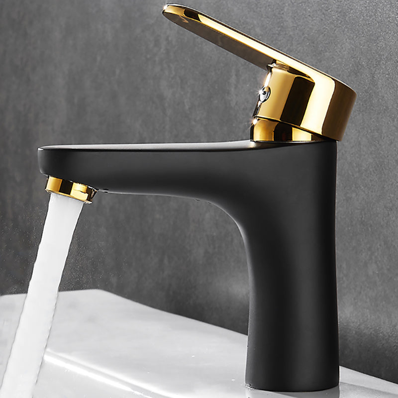 Frendorf | Schwarz-Gold Gefäß Waschbecken Wasserhahn Hebelgriff Niedriger Bogen Gefäß Wasserhahn